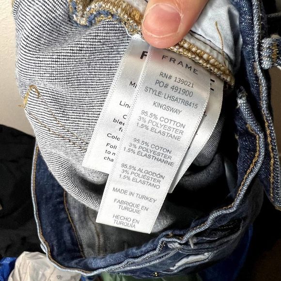 FRAME Denim Le High Straight Asymmetric Hem Jeans in Kingsway Size 27 - Picture 8 of 8